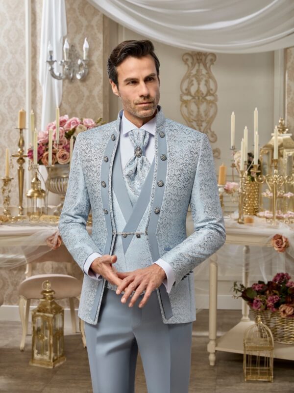 SMOKIG PRESTIGE BLEU CIEL A MOTIFS COL MAO