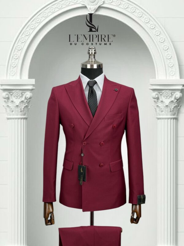 COSTUME CROISÉ BORDEAUX CLAIR
