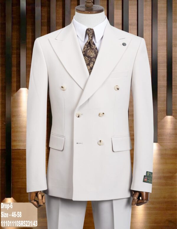 COSTUME CROISÉ BEIGE CRÈME
