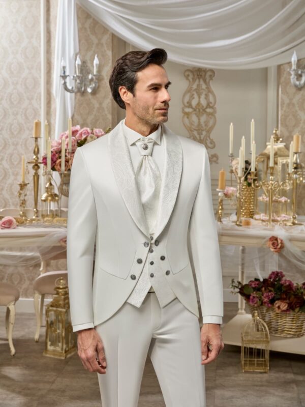 SMOKING PRESTIGE BLANC COL A MOTIFS