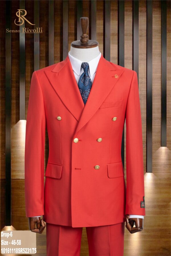 COSTUME CROISÉ ROUGE PÂLE