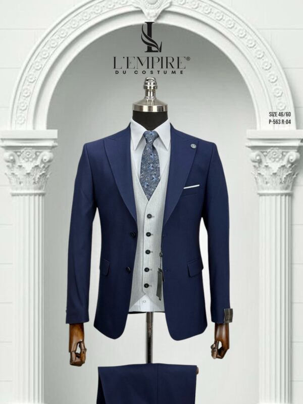 COSTUME 3 PIÈCES BICOLORE BLEU GRIS