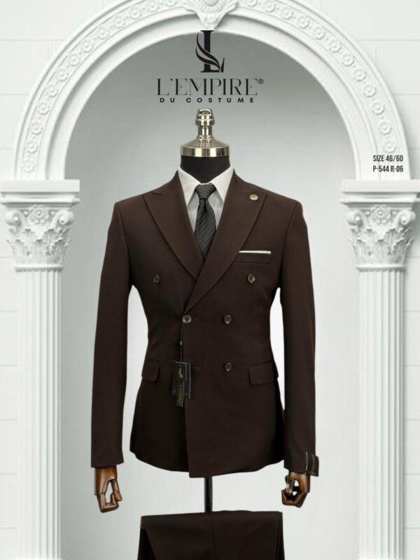 COSTUME CROISÉ MARRON CHOCOLAT