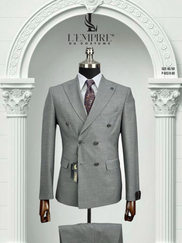 COSTUME CROISÉ GRIS FONCÉ