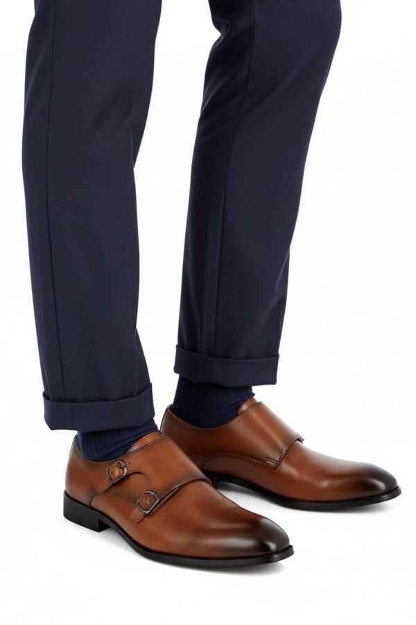 CHAUSSURE MARRON A DOUBLE BOUCLE
