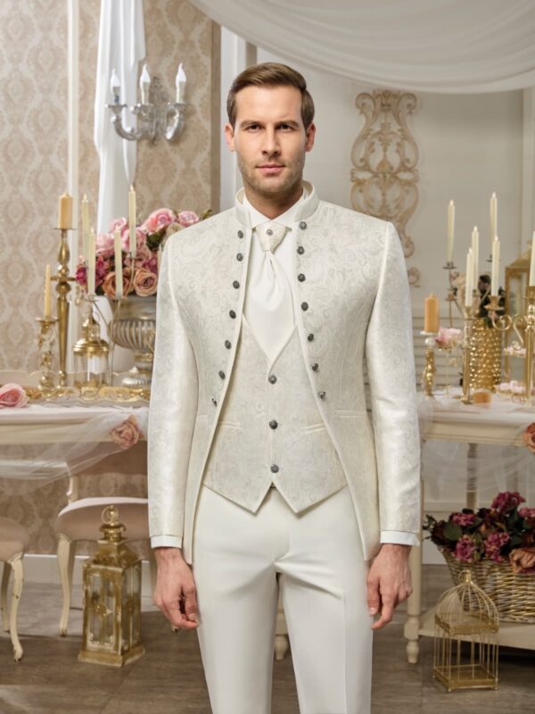 SMOKING PRESTIGE BLANC A MOTIFS COL MAO