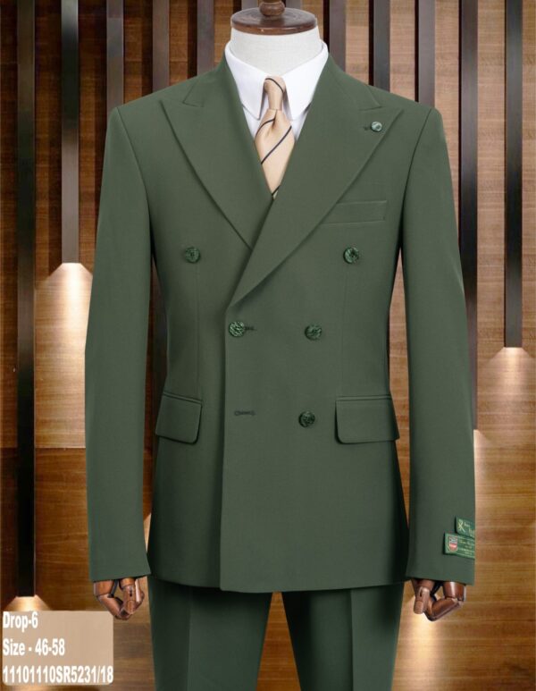 COSTUME CROISÉ VERT MILITAIRE