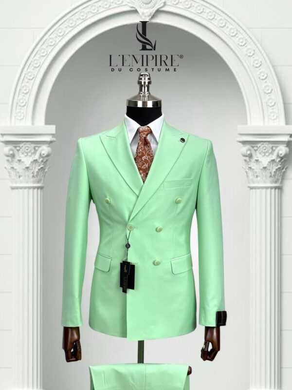 COSTUME CROISÉ VERT D’EAU