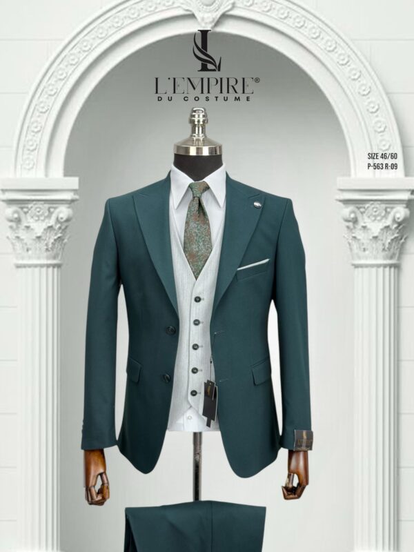 COSTUME 3 PIÈCES BICOLORE VERT GRIS