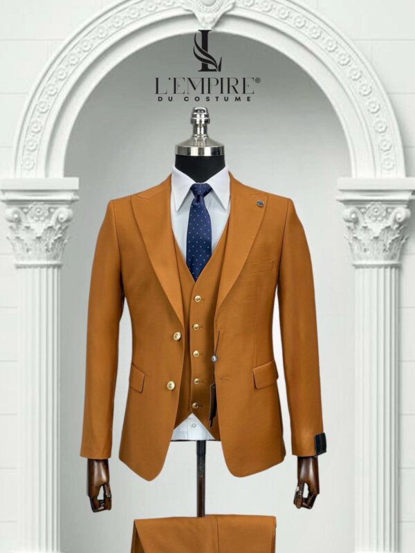 COSTUME 3 PIÈCES CAMEL CARAMEL