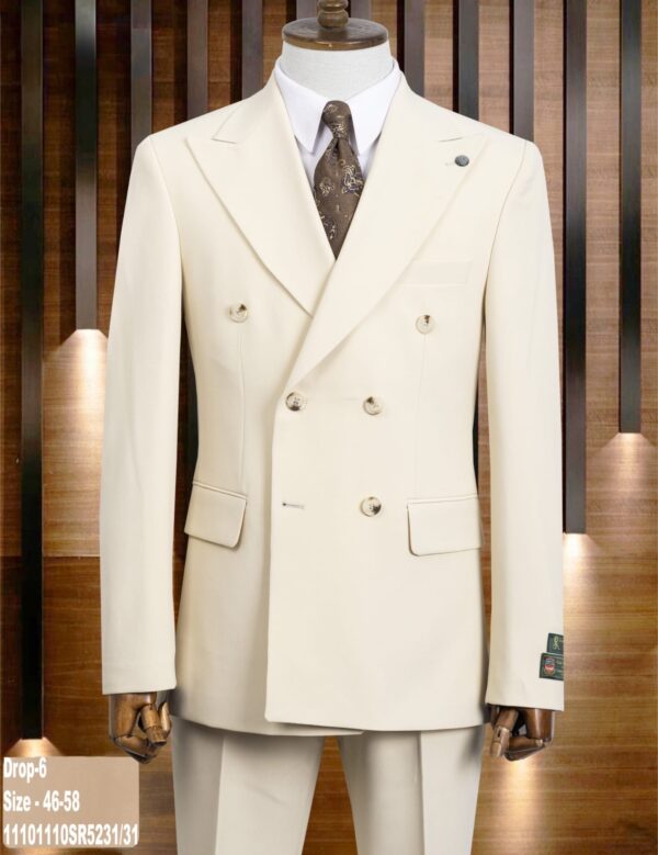 COSTUME CROISÉ BEIGE VANILLE