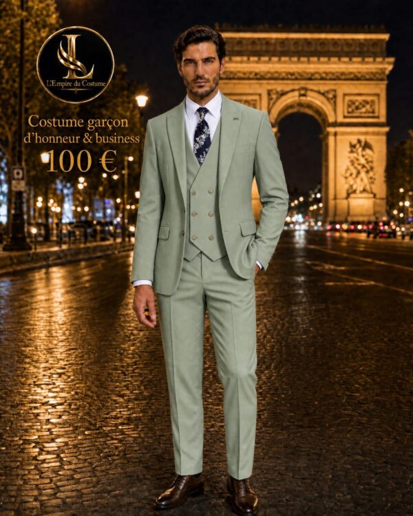 COSTUME 3 PIÈCES VERT CLAIR