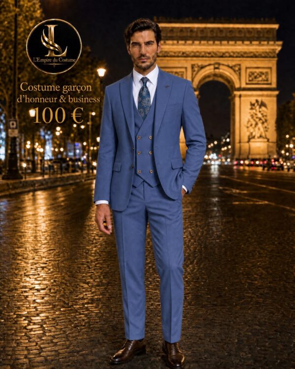 COSTUME 3 PIÈCES BLEU